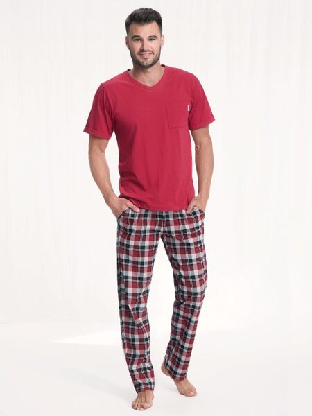 Vīriešu pidžama LUNA 778, sarkana