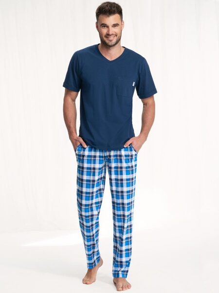 Vīriešu pidžama LUNA 778, zila