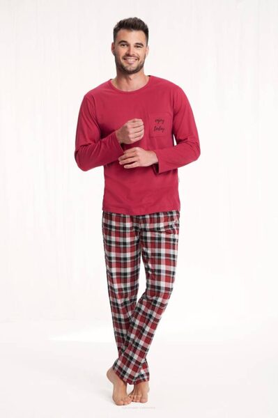Vīriešu pidžama LUNA 705, sarkana